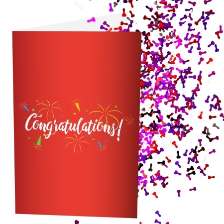 Dick Bomb Card | Congratulations | Increase The Glitter | Add A Custom Message To The Inside & Outside | Add Stickers To The Inside & Outside | Anonymous Prank Website | Prank Mail | Ship Your Enemies Glitter