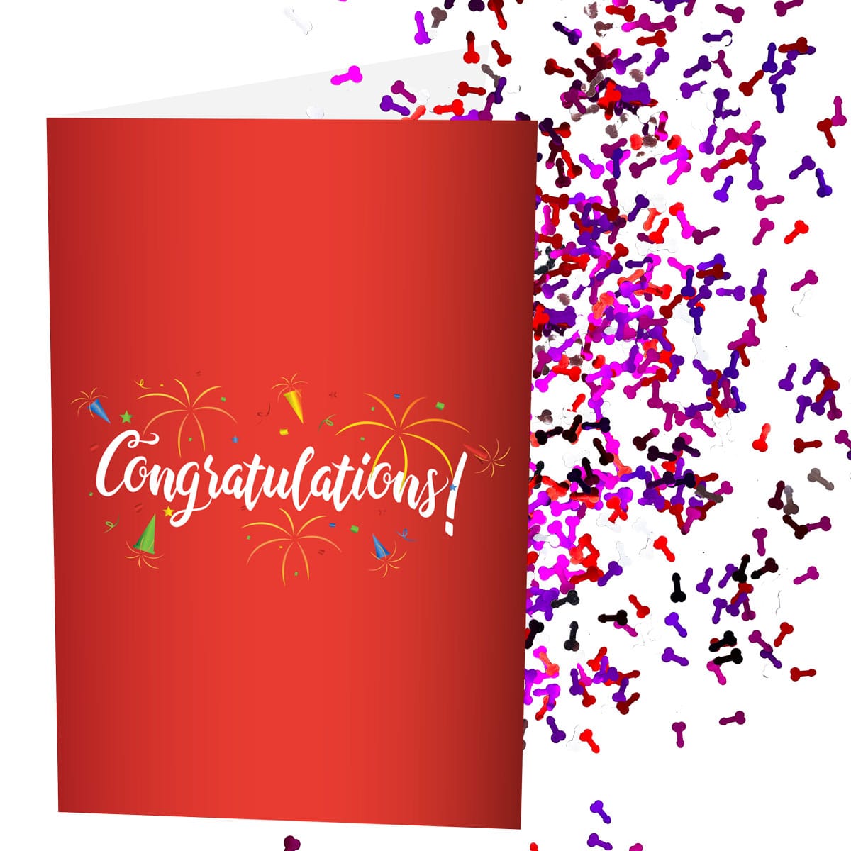Dick Bomb Card | Congratulations | Increase The Glitter | Add A Custom Message To The Inside & Outside | Add Stickers To The Inside & Outside | Anonymous Prank Website | Prank Mail | Ship Your Enemies Glitter