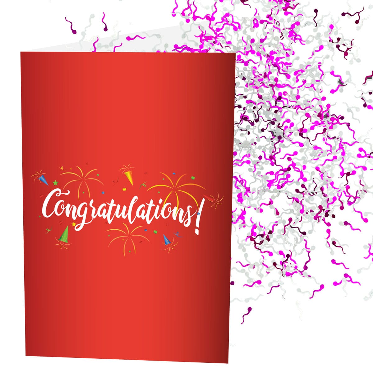 Jizz Bomb Card | Congratulations | Increase The Glitter | Add A Custom Message To The Inside & Outside | Add Stickers To The Inside & Outside | Anonymous Prank Website | Prank Mail | Ship Your Enemies Glitter